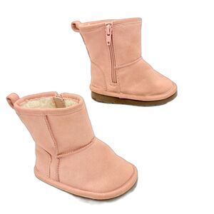 BabyGap Icy Pink Side Zip Faux Fur Boots size 5